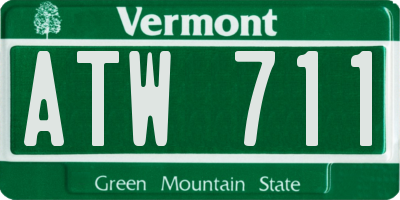 VT license plate ATW711