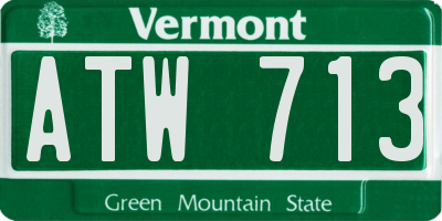 VT license plate ATW713