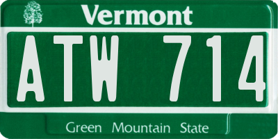 VT license plate ATW714