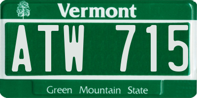 VT license plate ATW715