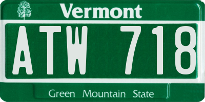 VT license plate ATW718