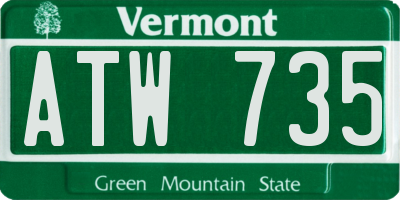VT license plate ATW735