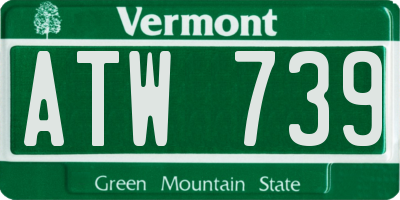 VT license plate ATW739
