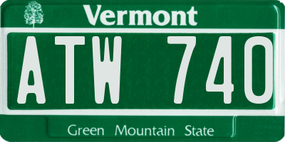 VT license plate ATW740