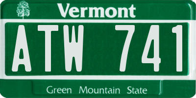 VT license plate ATW741
