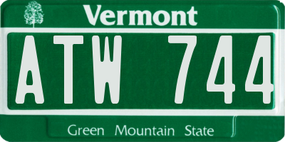 VT license plate ATW744