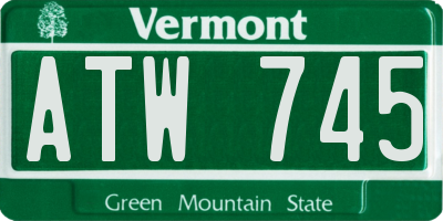 VT license plate ATW745