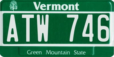VT license plate ATW746