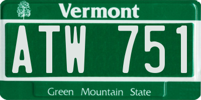 VT license plate ATW751