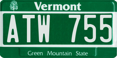 VT license plate ATW755