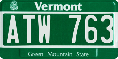 VT license plate ATW763