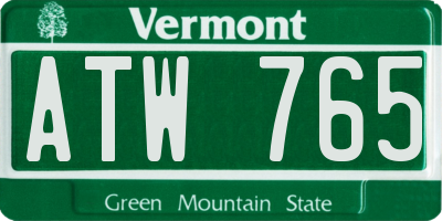 VT license plate ATW765