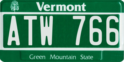 VT license plate ATW766