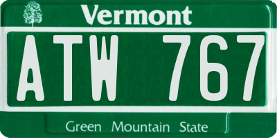 VT license plate ATW767