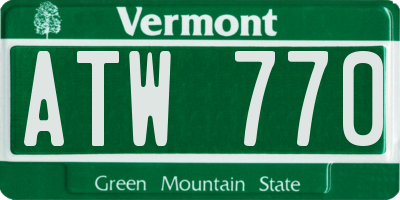 VT license plate ATW770