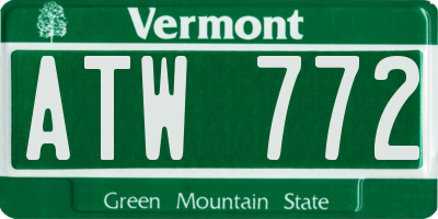 VT license plate ATW772