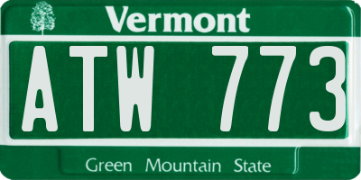VT license plate ATW773