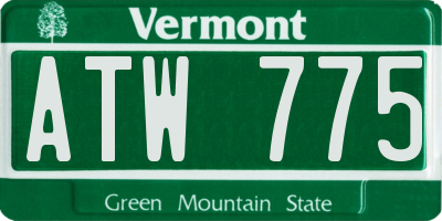 VT license plate ATW775