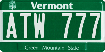 VT license plate ATW777