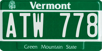 VT license plate ATW778
