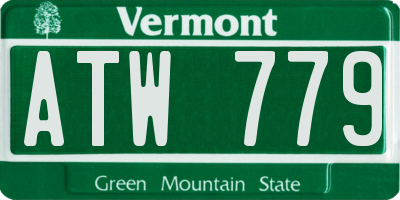 VT license plate ATW779