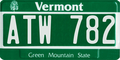 VT license plate ATW782