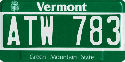VT license plate ATW783