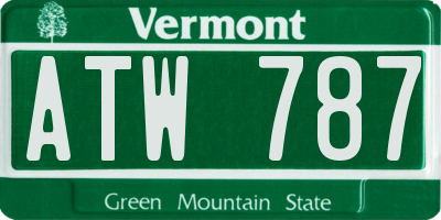 VT license plate ATW787