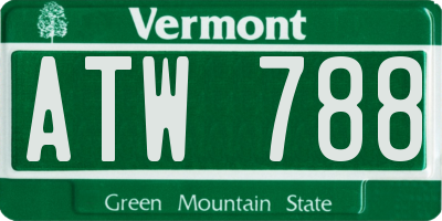 VT license plate ATW788