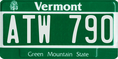 VT license plate ATW790