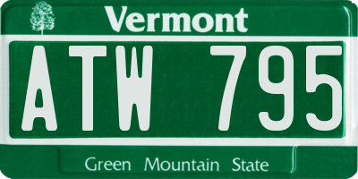 VT license plate ATW795