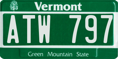VT license plate ATW797