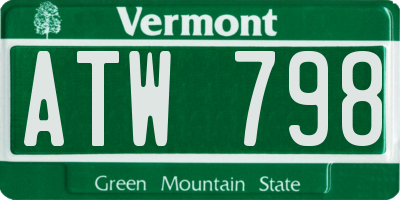VT license plate ATW798