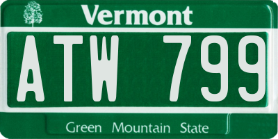 VT license plate ATW799