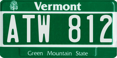 VT license plate ATW812