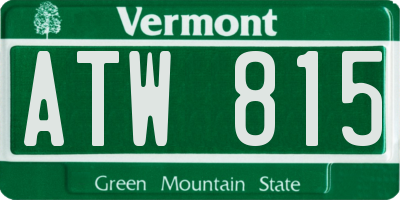 VT license plate ATW815