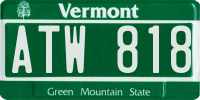 VT license plate ATW818