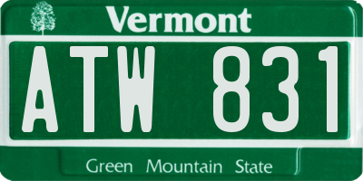 VT license plate ATW831
