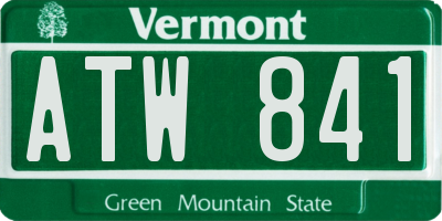VT license plate ATW841