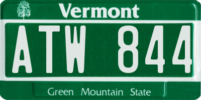 VT license plate ATW844