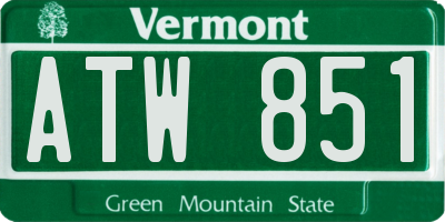VT license plate ATW851