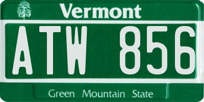 VT license plate ATW856