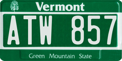 VT license plate ATW857