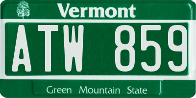 VT license plate ATW859