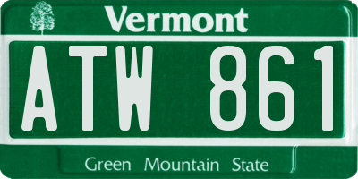 VT license plate ATW861