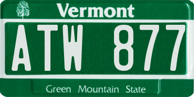 VT license plate ATW877