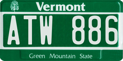 VT license plate ATW886
