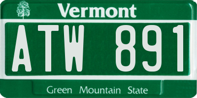 VT license plate ATW891