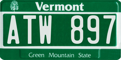 VT license plate ATW897