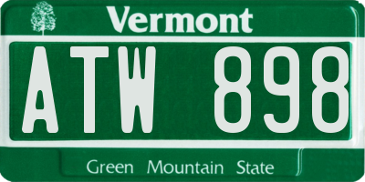 VT license plate ATW898